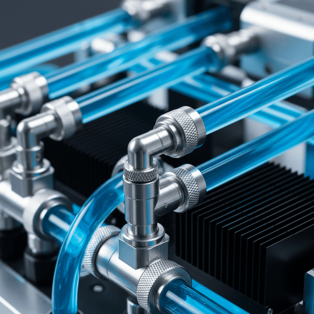 Compact liquid cooling loop with a small pump and microprocessor controller